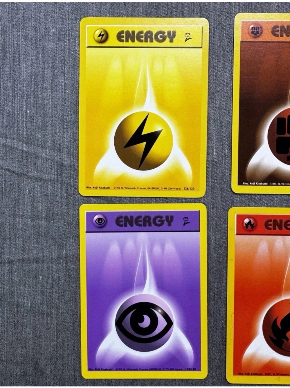 Vintage Pokemon Cards Base Set Basic Energy Lot of 6 - Original 1999 WOTC